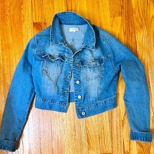 Cropped Denim long sleeve jacket
